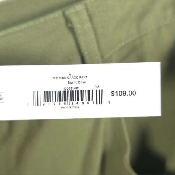 NWT STEVE MADDEN Mid Rise Cargo Pants Jeans Wide Leg Burnt Olive DO33145F MEDIUM - Picture 10 of 12